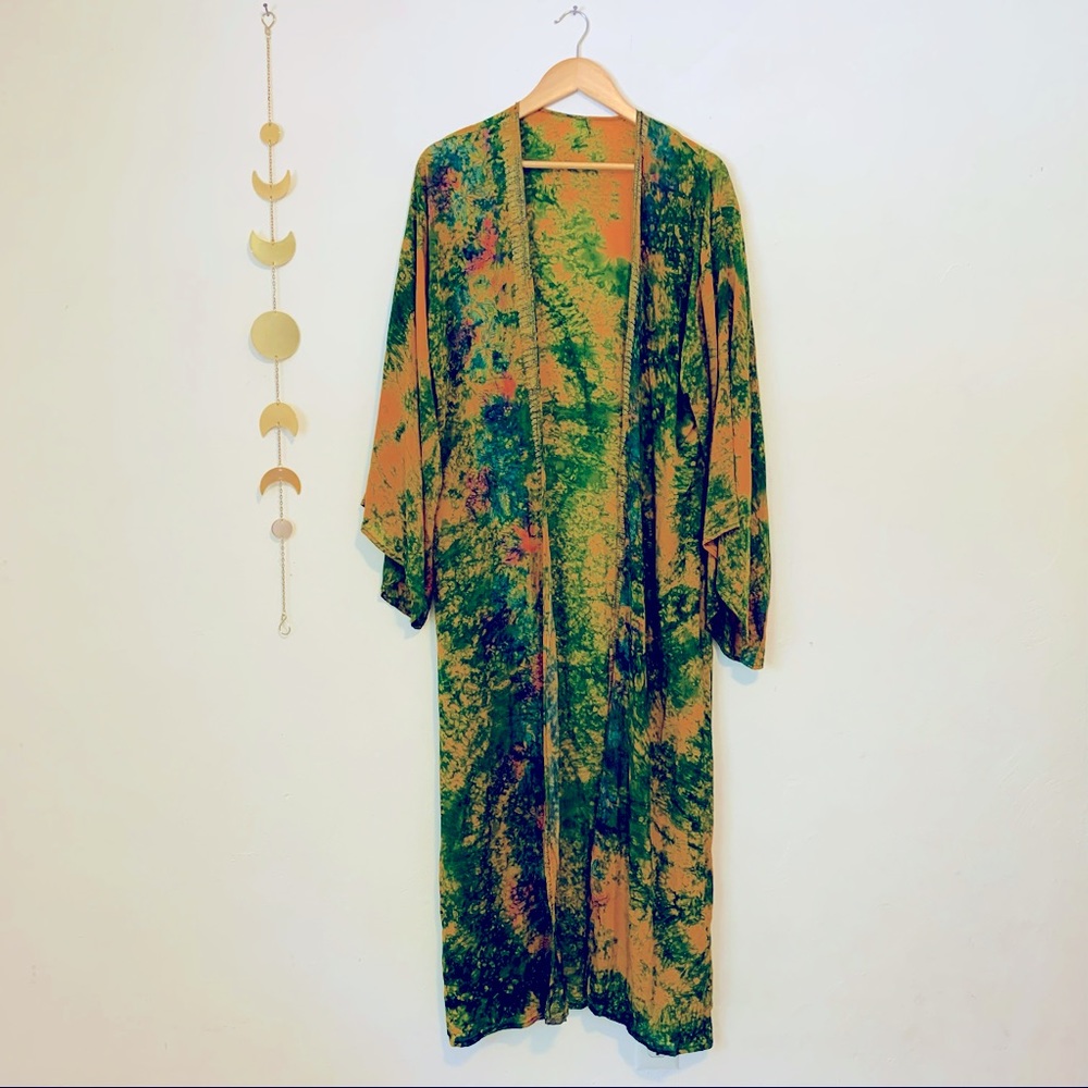 Silktique | Tie Dye Sheer Silk Kimono - Picture 9 of 9